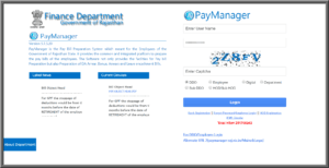Rajasthan Teachers Web Portal PAYMANAGER DDO LOGIN