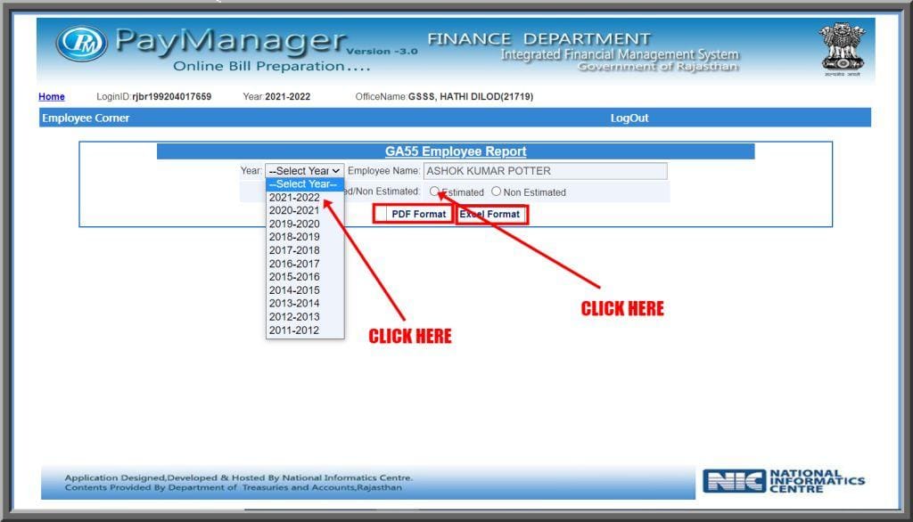 Rajasthan Teachers Web Portal Download Paymanager GA-55