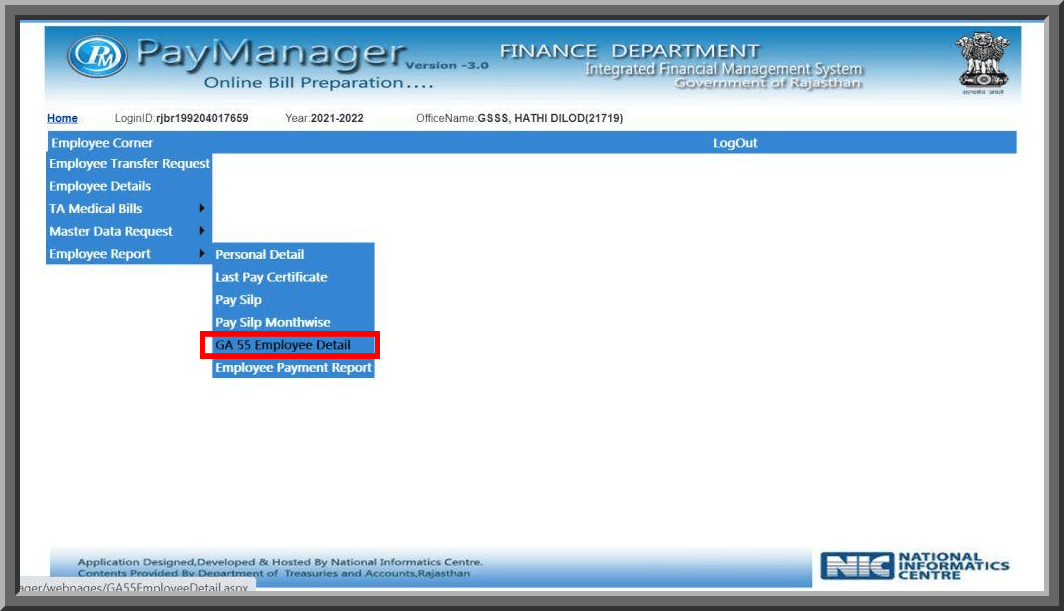 Rajasthan Teachers Web Portal Download Paymanager GA-55