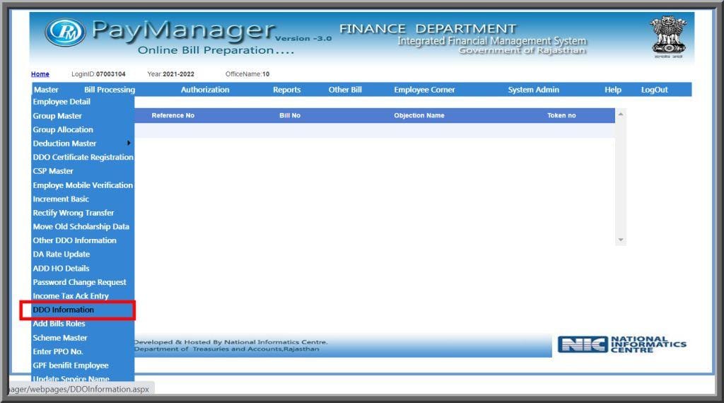 UPDATE DDO INFORMATION