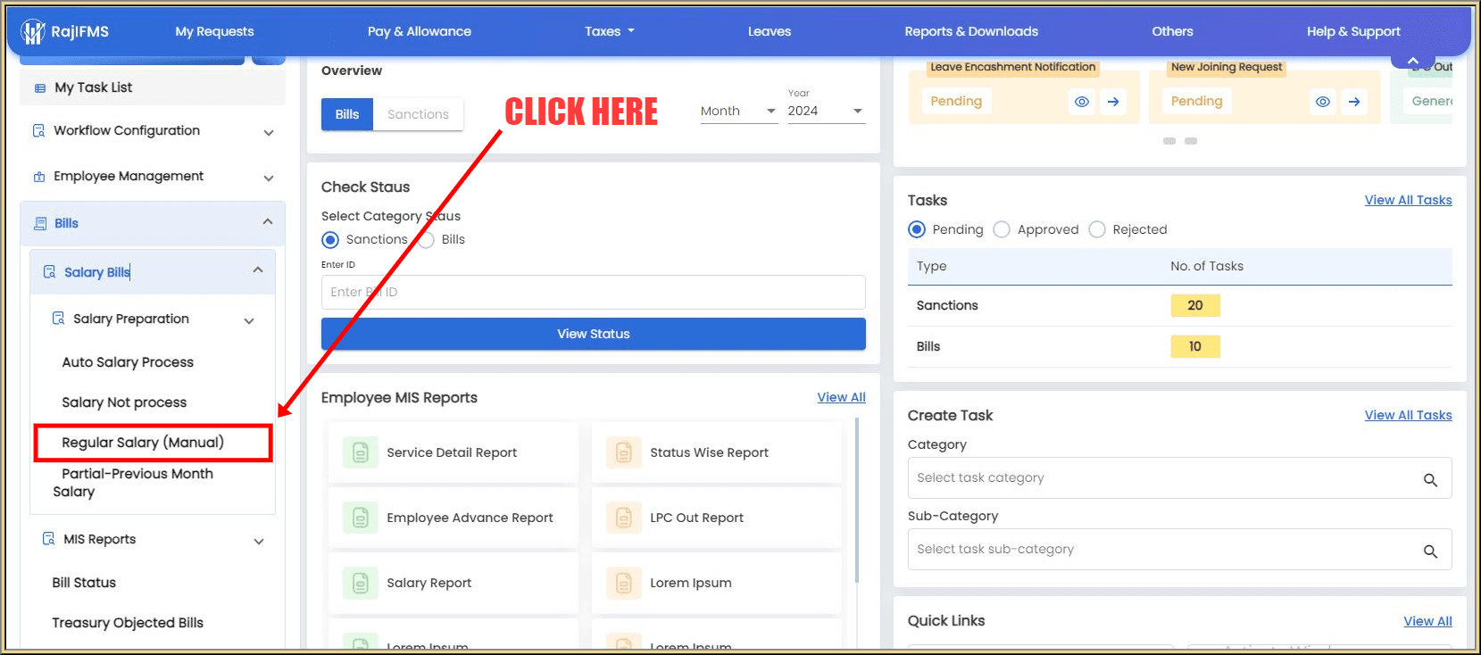 Rajasthan Teachers Web Portal IFMS Salary Bill Preparation