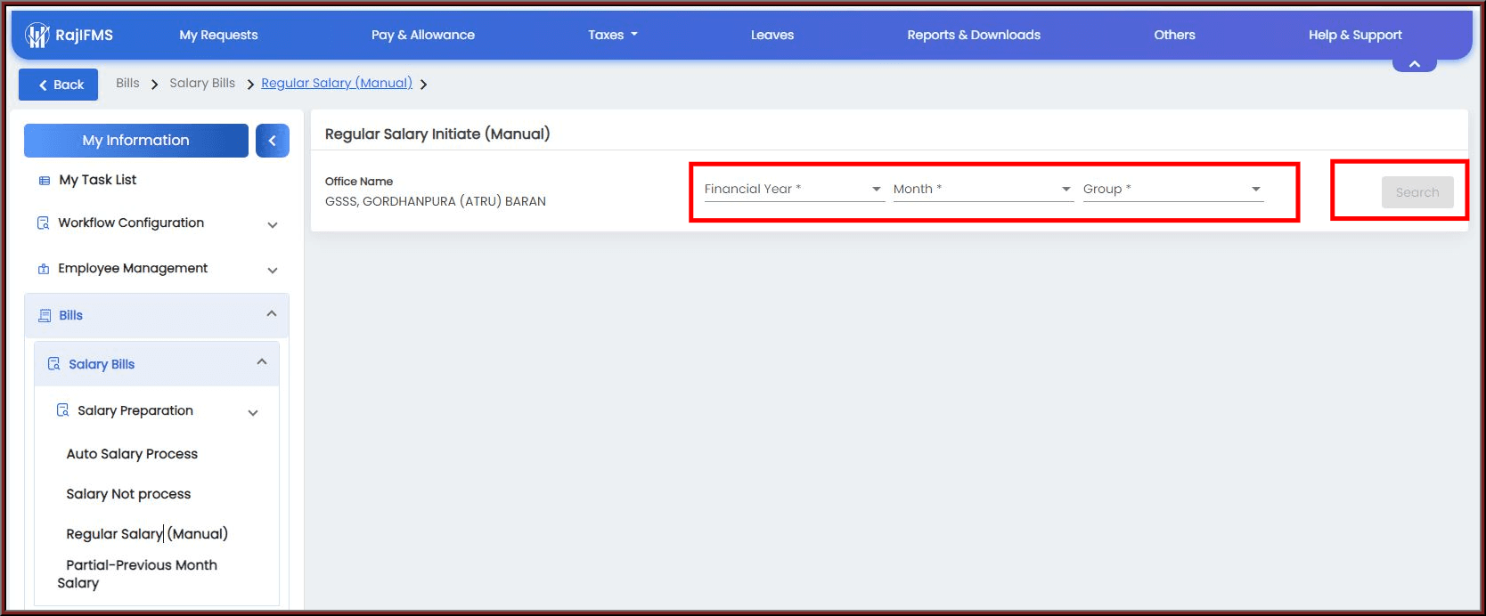 Rajasthan Teachers Web Portal IFMS Salary Bill Preparation